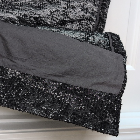 Eileen Fisher Metallic Open Front Blazer Jacket Black Silver Wool Blend XL - Picture 8 of 14